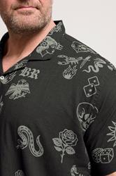 BadRhino Big & Tall Black Tattoo Print Shirt | BadRhino 5
