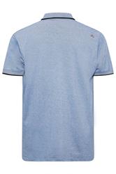 D555 Big & Tall Blue Pique Jacquard Polo Shirt | BadRhino 4