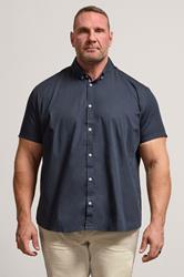 BadRhino Big & Tall Navy Poplin Short Sleeve Shirt | BadRhino 3