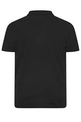 JACK & JONES Big & Tall Black Plain Polo Shirt | BadRhino 4