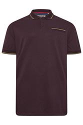 D555 Big & Tall Burgundy Red Jacquard Pique Polo Shirt | BadRhino 1