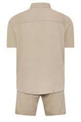 JACK & JONES Big & Tall Stone Brown Revere Shirt & Short Set | BadRhino 4