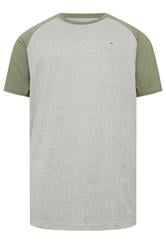 BadRhino Big & Tall Green & Grey Raglan T-Shirt | BadRhino 1