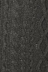 BadRhino Big & Tall Charcoal Grey Crew Neck Cable Knit Jumper | BadRhino 3
