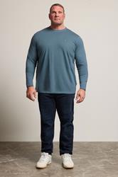 BadRhino Big & Tall Petrol Blue Core Long Sleeve T-Shirt | BadRhino 2