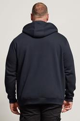 BadRhino Big & Tall Navy Blue Zip Through Hoodie | BadRhino 3