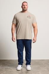 BadRhino Big & Tall Stone Brown Acid Wash Tiger Graphic T-Shirt | BadRhino 1