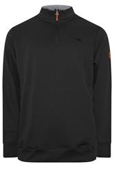 D555 Big & Tall Black Embroidery Quater Zip Fleece | BadRhino 1