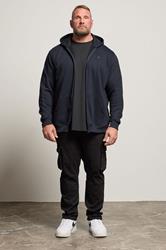 BadRhino Big & Tall Navy Blue Zip Through Hoodie | BadRhino 2