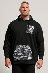 BadRhino Big & Tall Black Camo Print Utility Hoodie | BadRhino 1