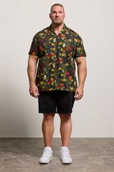 D555 Big & Tall Black Hawaiian Short Sleeve Shirt | BadRhino 1