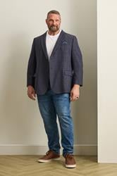 BadRhino Tailoring Big & Tall Blue & Red Checked Suit Jacket | BadRhino 1