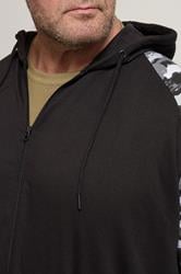BadRhino Big & Tall Black Camo Print Zip Through Hoodie | BadRhino 4