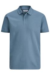 JACK & JONES Big & Tall Blue 'Paulos' Pique Polo Shirt | BadRhino 2