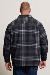BadRhino Big & Tall Blue Check Print Zip Through Overshirt | BadRhino 3