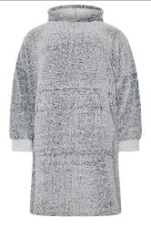 BadRhino Big & Tall Light Grey Borg Blanket Hoodie