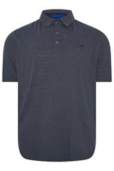 D555 Big & Tall Navy Blue Embroidered Jersey Polo Shirt | BadRhino 1