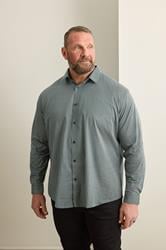 BadRhino Tailoring Big & Tall Green Geometric Print Formal Shirt | BadRhino 3