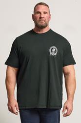 JACK & JONES Big & Tall Green Back Print T-Shirt | BadRhino 1