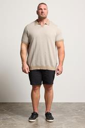 BadRhino Big & Tall Stone Brown Pattern Knitted Trophy Polo | BadRhino 2