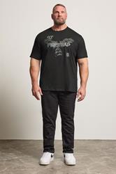 FIRETRAP Big & Tall Black Hawke Print T-Shirt | BadRhino 2