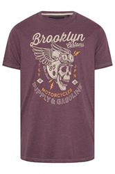 KAM Big & Tall Fig Purple Brooklyn Motorbike Graphic Print T-Shirt | BadRhino 3