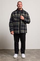 D555 Big & Tall Black Check Overshirt | BadRhino 3