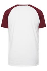 BadRhino Big & Tall Red & White Extra Long Raglan Football T-Shirt | BadRhino 2
