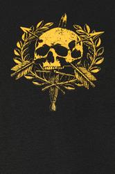 BadRhino Big & Tall Black Skull Emblem Extra Long Graphic T-Shirt | BadRhino 3