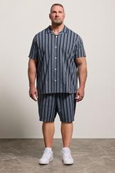 BadRhino Big & Tall Navy Blue & White Stripe Shorts | BadRhino 4