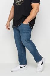 JACK & JONES Big & Tall Blue Mid Wash Mike Jeans| BadRhino 1