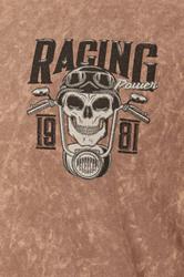 BadRhino Big & Tall Brown Acid Wash Skull Graphic T-Shirt | BadRhino 8
