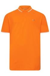 BadRhino Big & Tall Orange & White Tipped Polo Shirt | BadRhino 1