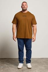 JACK & JONES Big & Tall Monks Robe Brown Tiger Graphic T-Shirt | BadRhino 3