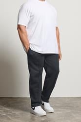 D555 Big & Tall Navy Blue Couture Open Hem Joggers | BadRhino 1