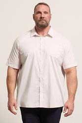 D555 Big & Tall Pink Short Sleeve Non Iron Stretch Shirt | BadRhino 3