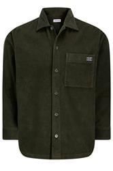 JACK & JONES Big & Tall Rosin Green Corduroy Overshirt | BadRhino 1