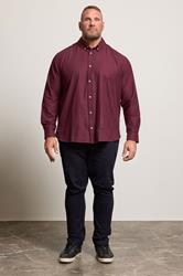 BadRhino Big & Tall Burgundy Red Long Sleeve Slub Shirt | BadRhino 2