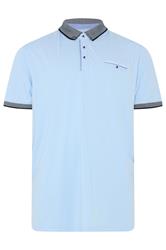 BadRhino Big & Tall Blue Chambray Pocket Polo Shirt