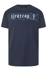 FIRETRAP Big & Tall Navy Blue Logo Print T-Shirt | BadRhino 1