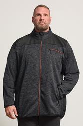 Kam Big & Tall Black Twisted Marl Fleece Jacket | BadRhino 1