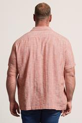 BadRhino Big & Tall Coral Pink Textured Stripe Shirt | BadRhino 4