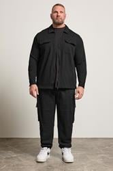 STUDIO A Big & Tall Black Cargo Joggers | BadRhino 2