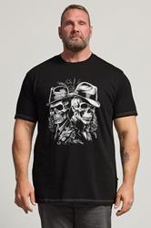 KAM Big & Tall Black Gentleman Skull T-Shirt | BadRhino 3