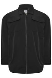 D555 Big & Tall Black Couture Stretch Zip Through Jacket | BadRhino 1