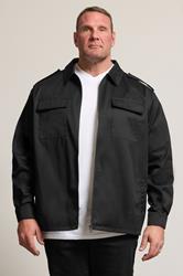 BadRhino Big & Tall Khaki Green Military Zip Through Overshirt | BadRhino 2