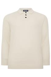BadRhino Big & Tall Natural Brown Chunky Knit Collared Jumper | BadRhino 1