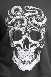 BadRhino Big & Tall Ebony Grey Skull & Snake Graphic Sweatshirt | BadRhino 4