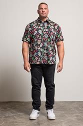 KAM Big & Tall Black Skull Print Shirt | BadRhino 2