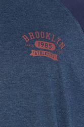 KAM Big & Tall Navy Blue Raglan Graphic Print T-Shirt | BadRhino 3